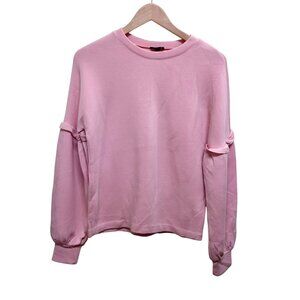 Club Monaco Pink Super Soft Ruffle Sleeve Sweatshirt Top Size S